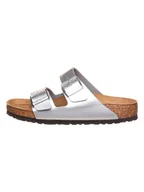 Klapki i japonki damskie - Birkenstock Klapki "Arizona" w kolorze srebrnym - miniaturka - grafika 1