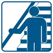 Systemy ekspozycyjne i znaki informacyjne - RA125 TRZYMAJ SIĘ PORĘCZY, PN - PŁYTA PCV 1MM; (150X150MM) - miniaturka - grafika 1