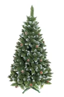 Choinki - Choinka sztuczne 90 cm zielona z szyszkami i brokatem diamentowa - miniaturka - grafika 1