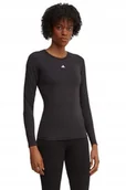 Bluzki damskie - Adidas Dopasowana Czarna Bluzka Sportowa Z Długim Rękawem Xs I1C - miniaturka - grafika 1