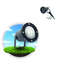 Lampy ogrodowe - ZESTAW Lampa ogrodowa PORTO + żarówka GU10 3W premium CIEPŁOBIAŁA - miniaturka - grafika 1
