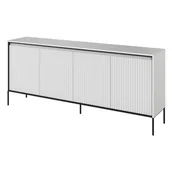 Komody - Komoda ryflowana TREND 04 biały/czarne nogi - miniaturka - grafika 1