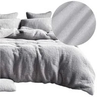 Pościel - Komplet pościeli bawełnianej GRUBA FROTA 200x220 MIĘKKA FROTTE jasny szary - miniaturka - grafika 1