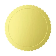 Dekoracje i nakrycia stołu na imprezę - Podkład pod tort okrągły złoty, 25 cm - miniaturka - grafika 1