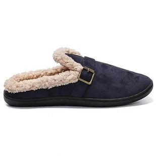 Kapcie Męskie Stylowe Wygodne Ocieplane Lekkie Papcie Z Ozdobą Rios Granatowe 42/43 - Kapcie męskie - miniaturka - grafika 1