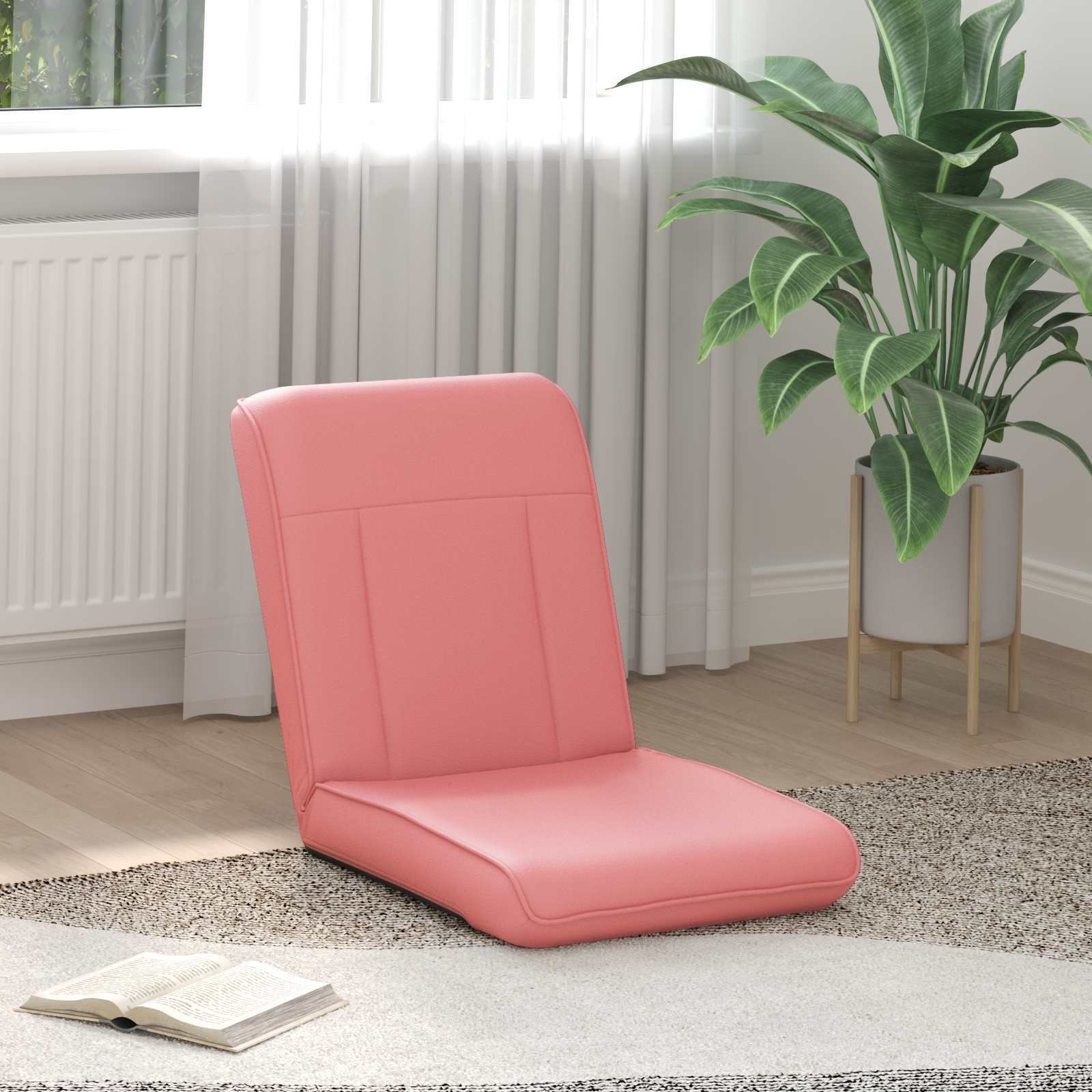 vidaXL vidaXL Krzesło na podłogę Różowy 50 x 73 x 60 cm Skóra ekologiczna