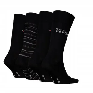 SKARPETKI TOMMY HILFIGER 4 PARY GIFTBOX 4 SZTUKI PREZENT r. 43-46 CZARNE - Skarpetki męskie - miniaturka - grafika 1