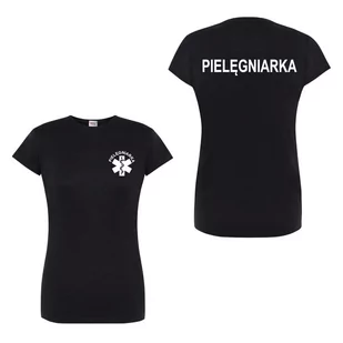 T-shirt - pielegniarka koszulka medyczna damska czarna M - Odzież medyczna - miniaturka - grafika 1