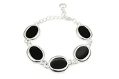 Bransoletki - Bransoletka Czarne Owale Klasyczna - miniaturka - grafika 1