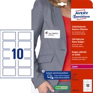 Etykiety do drukarek - Avery Zweckform Samoprzylepne identyfikatory imienne 80 x 50 mm 200 szt L4785-20 - miniaturka - grafika 1