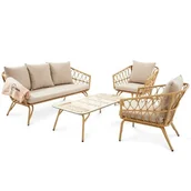 Meble ogrodowe - Zestaw mebli ogrodowych Teramo - Beżowy/Kremowy - miniaturka - grafika 1