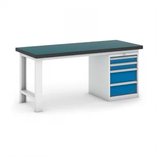 B2B Partner Stół warsztatowy GB z kontenerkiem, 1800 mm, 4x szuflady 469129 - Stoły warsztatowe - miniaturka - grafika 1