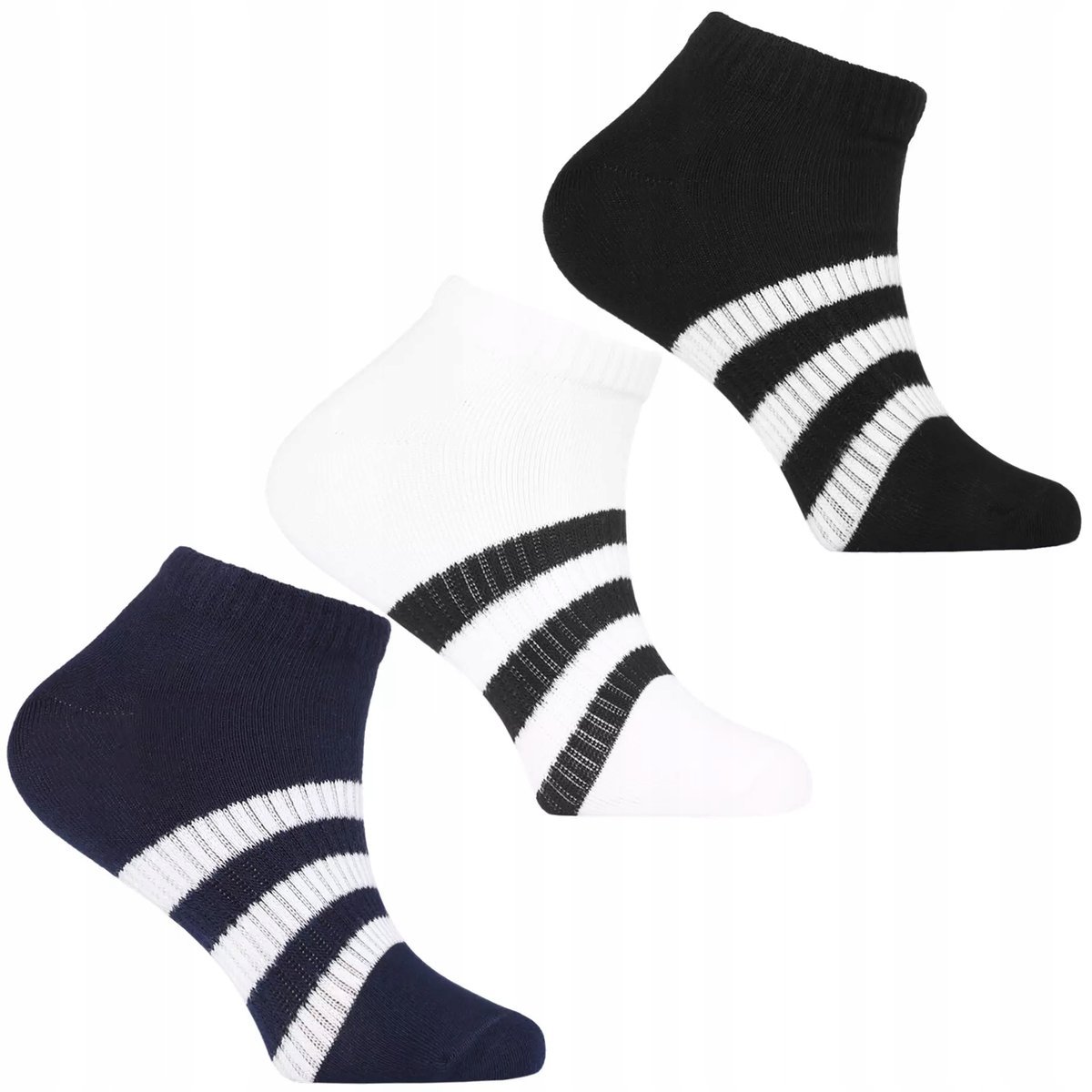 Skarpetki Chłopięce Stopki Bawełniane Paski 3-pak WIELOKOLOROWY MORAJ 27-30
