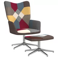 Fotele - vidaXL Fotel z podnóżkiem, patchwork, obity tkaniną - miniaturka - grafika 1