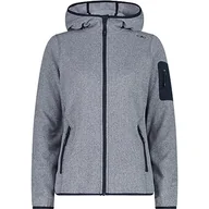 Kurtki damskie - CMP damska kurtka Knit-Tech ze stałym kapturem, B.Blue-Biały, 54 - miniaturka - grafika 1