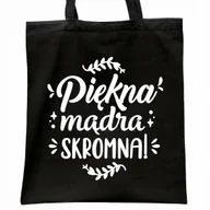 Torby i wózki na zakupy - Torba bawełniana czarna na zakupy Dzień Kobiet Dla Kobiety Prezent - miniaturka - grafika 1
