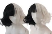 Dodatki do strojów karnawałowych - Peruka Cruella De Vil Cosplay Czarno Biała Loki - miniaturka - grafika 1