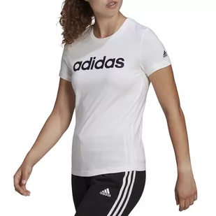 Koszulka adidas Sportswear Loungwear Essentials Slim Logo GL0768 - biała - Koszulki sportowe damskie - miniaturka - grafika 1