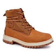 Buty trekkingowe męskie - Męskie Botki Trapery Memory Foam Big Star KK174203 Camel brązowe - miniaturka - grafika 1