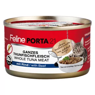 Feline Porta 21, 6 x 90 g - Tuńczyk z wołowiną - Mokra karma dla kotów - miniaturka - grafika 1