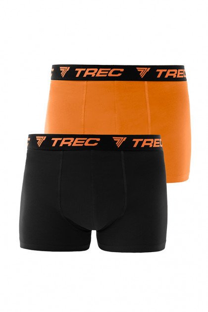 POMARAŃCZOWE I CZARNE BOKSERKI MĘSKIE ZESTAW BAWEŁNIANE COTTON|TREC|r. XXL