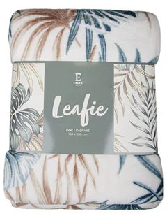 Koc Leafie mikrofibra 150x200 liście beż - Koce - miniaturka - grafika 1