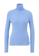 Swetry damskie - s.Oliver Sales GmbH & Co. KG/s.Oliver Damski sweter z golfem. slim fit golf sweter. slim fit, niebieski, L - miniaturka - grafika 1