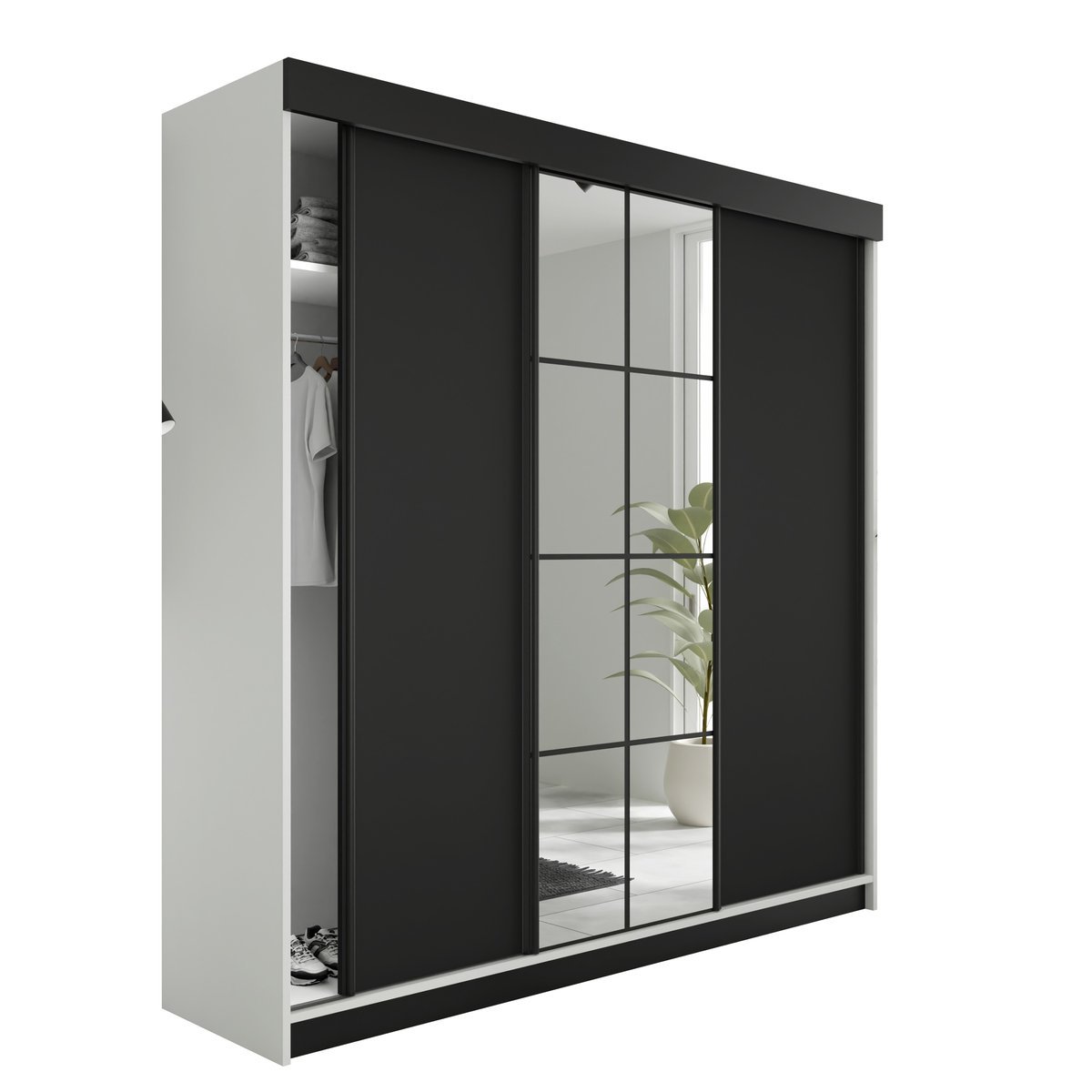 Szafa LAMARO biały i czarny - 250x205x59