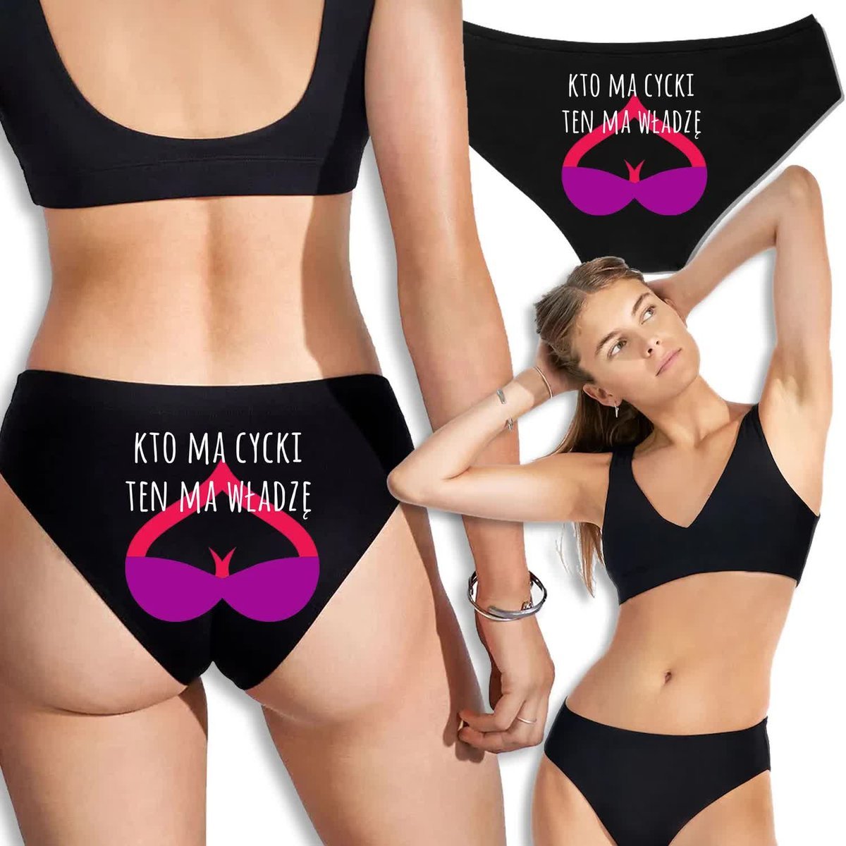 Majtki Figi Na Prezent MAM CYCKI MAM WŁADZĘ Wz - S