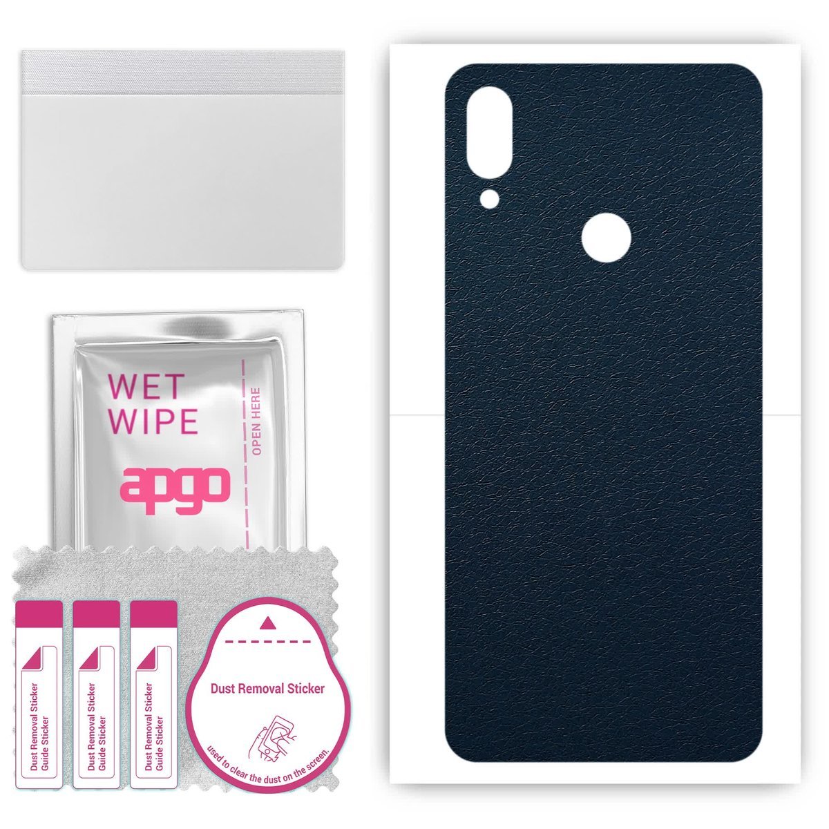 Folia naklejka skórka strukturalna na TYŁ do Xiaomi Redmi Note 7 Pro - Skóra Granatowa - apgo SKINS