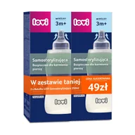 Butelki dla niemowląt - LOVI Zestaw 2x Butelka Medical+ samosterylizująca, 250 ml ze smoczkiem 3 m+ - miniaturka - grafika 1