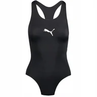 Stroje kąpielowe - Strój kąpielowy damski Puma Racerb 1 czarny 907681 03 M - miniaturka - grafika 1