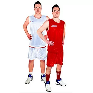 LEGEA, Zestaw Double Koszykówka, Czerwono-Biały, M, Czerwono-biały, M - Koszulki sportowe męskie - miniaturka - grafika 1