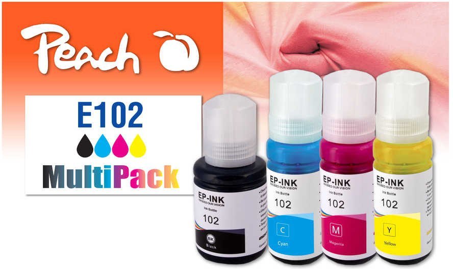 Peach Patrone Epson CISS 102 MultiPack bk,c,m,y remanufactured