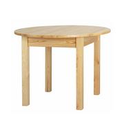 Stoły - Stół okrągły Ø103 drewniany, sosna naturalna lakierowana, MEBLE DOKTÓR producent mebli - miniaturka - grafika 1