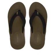 Klapki i japonki męskie - Japonki Tommy Hilfiger Molded Hilfiger Lth Beach Sandal FM0FM05802 Czarny - miniaturka - grafika 1