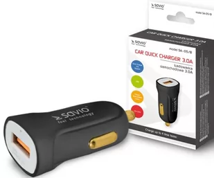 SAVIO SA-05/B Ładowarka samochodowa ze wsparciem Quick Charge 3.0 - Ładowarki samochodowe - miniaturka - grafika 2