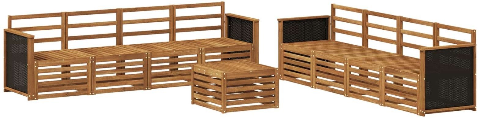 vidaXL Zestawy sof 9 pcs Lite Drewno Akacji