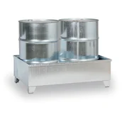 Pozostałe wyposażenie warsztatu - KOVONA Ocynkowana wanna wychwytowa na nogach, na 2 beczki, 240l V8705 - miniaturka - grafika 1