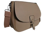 Torebki damskie - Brazowa Torebka Na Ramię Listonoszka A5, Torebka Damska Na Parcianym Pasku - miniaturka - grafika 1