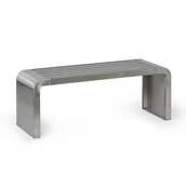 Wyposażenie miejsc publicznych - Ławka parkowa RESTO, 1200 mm, stal nierdzewna - miniaturka - grafika 1