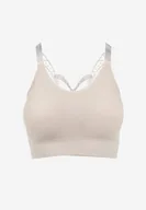 Biustonosze - Beżowy Biustonosz z Koronką w Cyrkonie Liurada - miniaturka - grafika 1