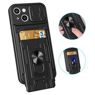 Etui pancerne Alogy Camshield Stand Ring Wallet z osłonką na aparat i miejscem na karty do Apple iPhone 14 czarne - Etui i futerały do telefonów - miniaturka - grafika 7