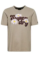 Koszule damskie - Superdry Vintage Floral Scripted tee Koszula damska, Aspen Green Marl, 42 - miniaturka - grafika 1