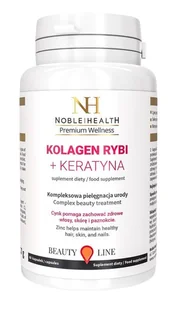 NOBLE HEALTH Noble health Kolagen rybi + Keratyna x 60 kaps - Włosy, skóra, paznokcie - miniaturka - grafika 1