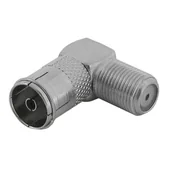 Inne akcesoria audio-wideo - Przejście gniazdo F na gniazdo antenowe kątowe - miniaturka - grafika 1