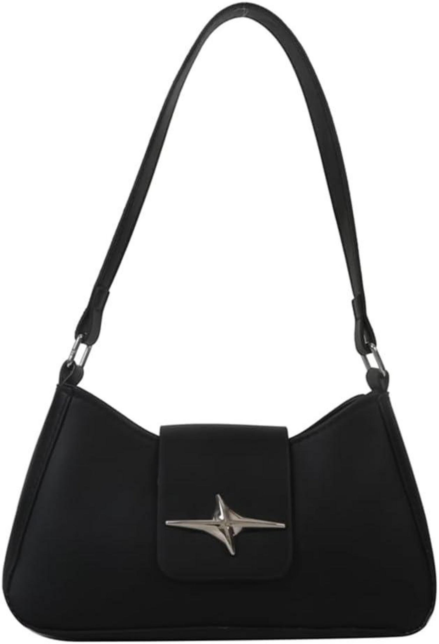 TIAASTAP Torebka damska Mała skórzana torba na ramię Vintage y2k Torba na ramię Kopertówka A-czarna