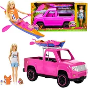 Lalki dla dziewczynek - Mattel Lalka Wielki Pickup Samochód Auto Kajak Akc - miniaturka - grafika 1