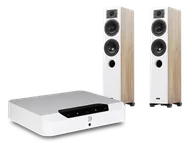 Zestawy stereo - Bluesound POWERNODE EDGE (biały) + Diva 5 (dąb) - miniaturka - grafika 1