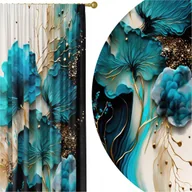 Zasłony - GOTOWE ZASŁONY NA ŻABKI TAŚMIE 140X240 ZASŁONA DO SALONU POKOJU KWIATY 136 - miniaturka - grafika 1